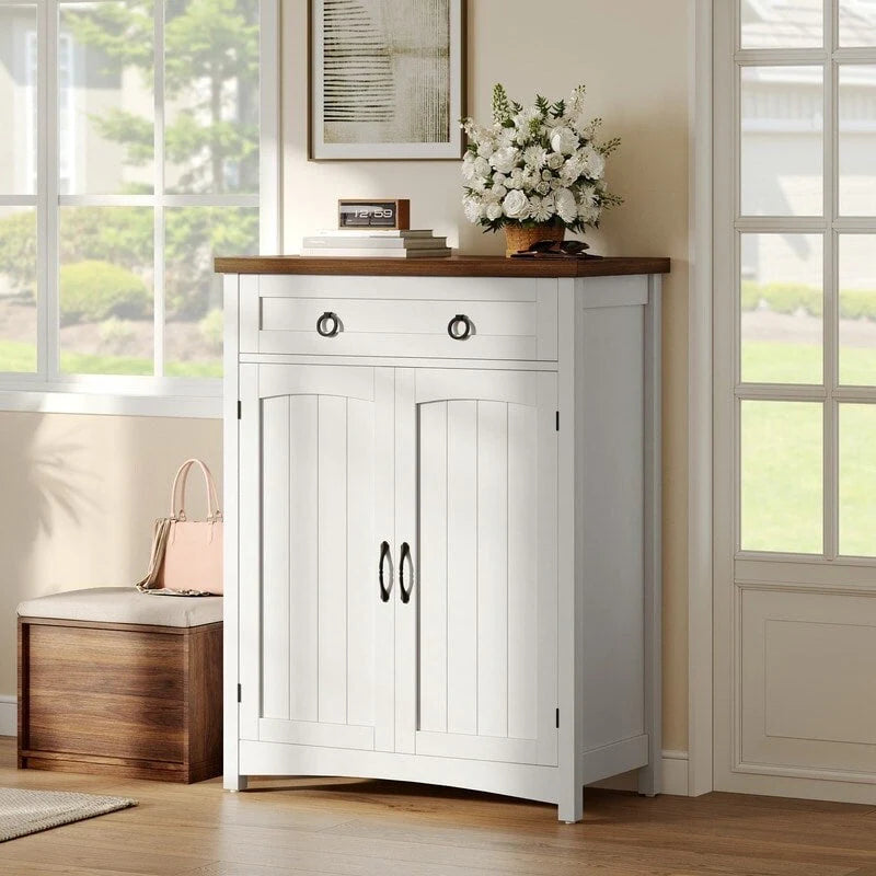 Meuble de rangement pour chaussures Moasis à 5 niveaux et 20 paires avec portes doubles pour entrée