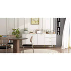 Commode moderne blanche Famapy avec tiroirs - Meuble polyvalent