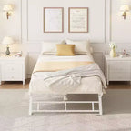 Lit gigogne double avec roulettes verrouillables - Cadre de lit pliant en métal escamotable pour chambre à coucher, chambre d'amis et salon