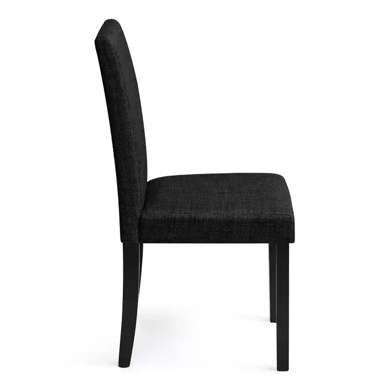 Subrtex Chaise de salle à manger Parsons rembourrée en bois massif et lin (Lot de 2)
