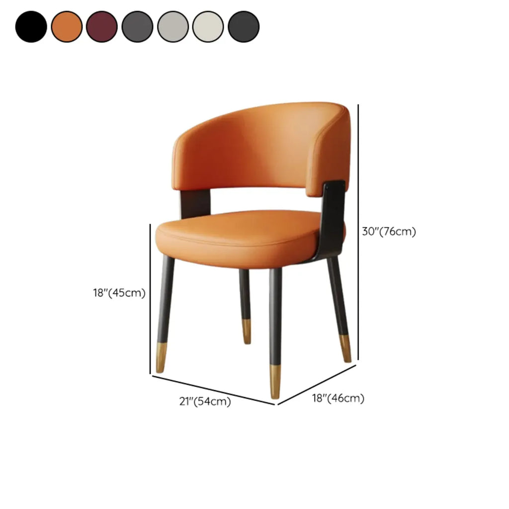 Chaise de salle à manger moderne glamour en cuir