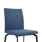 Armen Living, Chaises de salle à manger en tissu bleu et métal Lyon - Lot de 2