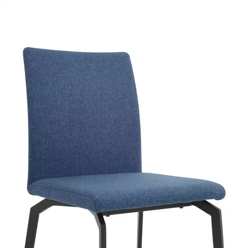 Armen Living, Chaises de salle à manger en tissu bleu et métal Lyon - Lot de 2
