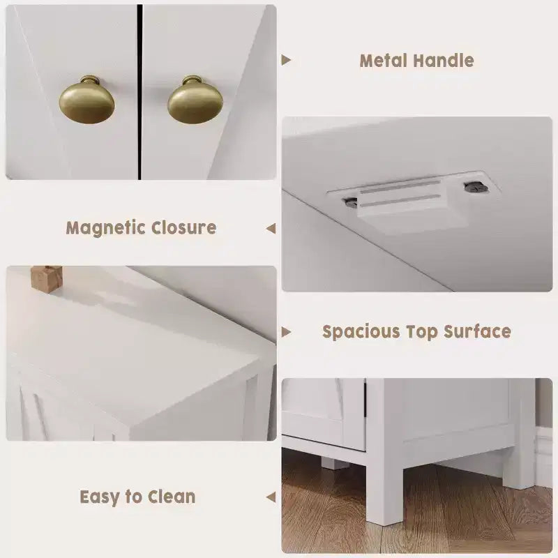 Meuble à chaussures 4 niveaux Coolmee avec portes, meuble à chaussures de style fermier de 89 cm pour entrée, grand meuble de rangement à chaussures pour salon ou couloir