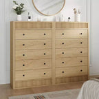 Coolmee Commode Haute 5 Tiroirs pour Chambre, Commode Cannelée de 80 cm de Large, Armoire de Rangement en Bois Moderne pour Chambre d'Enfant, Couloir, Salon