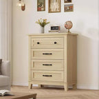 Commode pour chambre à coucher avec 4 tiroirs Meuble de rangement en bois pour placard Organisateur de rangement pour couloir, salon et bureau