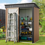 Abri de jardin en métal pour outils avec porte verrouillable pour mobilier de jardin et outils