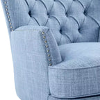 Fauteuil de relaxation touffeté Polibi avec dossier incurvé et clous décoratifs