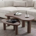 PexFix Table basse en bois massif de noyer Table d'appoint de canapé Ensemble