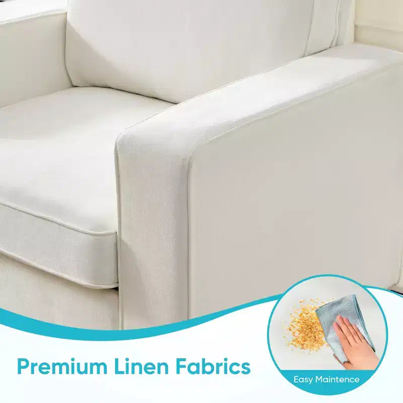 Mjkone Fauteuil pivotant moderne 360°, Fauteuil carré rembourré, Canapé simple confortable en chenille