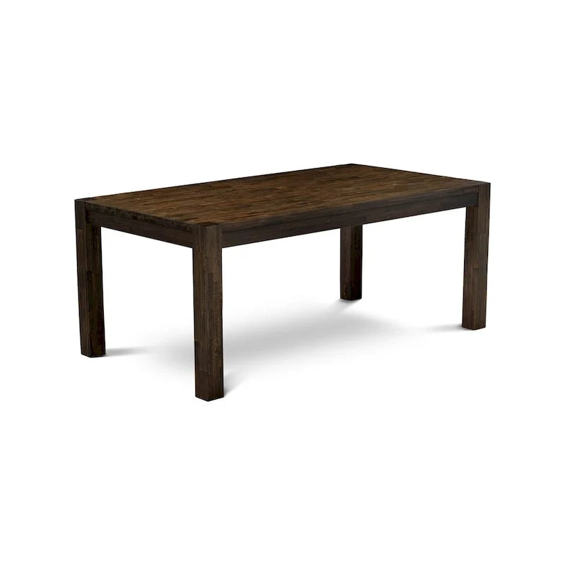 East West Furniture Ensemble de salle à manger composé d'une table rectangulaire et de chaises, Jacobean vieilli (Options de pièces)