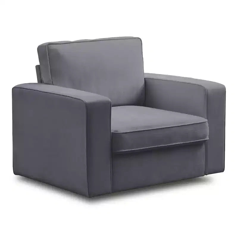 Mjkone Fauteuil pivotant moderne 360°, Fauteuil carré rembourré, Canapé simple confortable en chenille