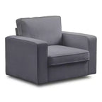 Mjkone Fauteuil pivotant moderne 360°, Fauteuil carré rembourré, Canapé simple confortable en chenille