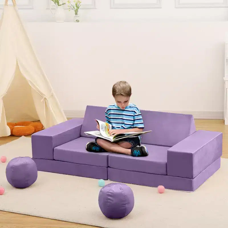 Canapé pour enfants 12 pièces, canapé de jeu modulaire pour enfants pour stimuler la créativité, canapé modulable, mobilier de chambre et de salle de jeux pour tout-petits, pour dormir et lire