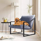 Lot de 2 fauteuils d'appoint modernes, fauteuils de lecture à structure métallique avec accoudoirs et coussin en mousse souple, fauteuils rembourrés de 127 kg pour salon, chambre à coucher