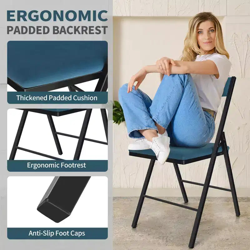Chaise pliante rembourrée SUGIFT avec doubles charnières