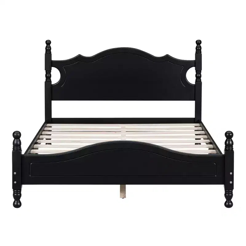 Cadre de lit plateforme en bois Queen Size Whisen, lit plateforme avec support à lattes en bois