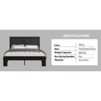 Cadre de lit en bois, taille double/grand lit/très grand lit, silencieux, pas besoin de sommier tapissier, outils de montage faciles, grand rangement sous le lit, noir foncé
