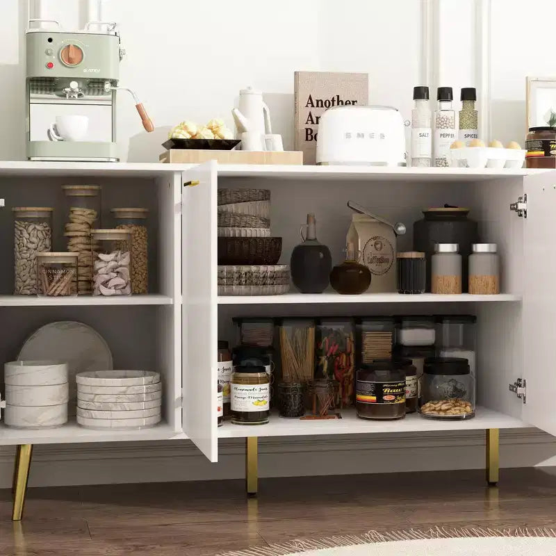 Commode moderne blanche Famapy avec tiroirs - Meuble polyvalent