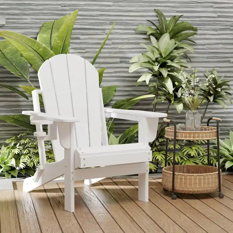 Chaise Adirondack pliante d'extérieur avec porte-gobelet