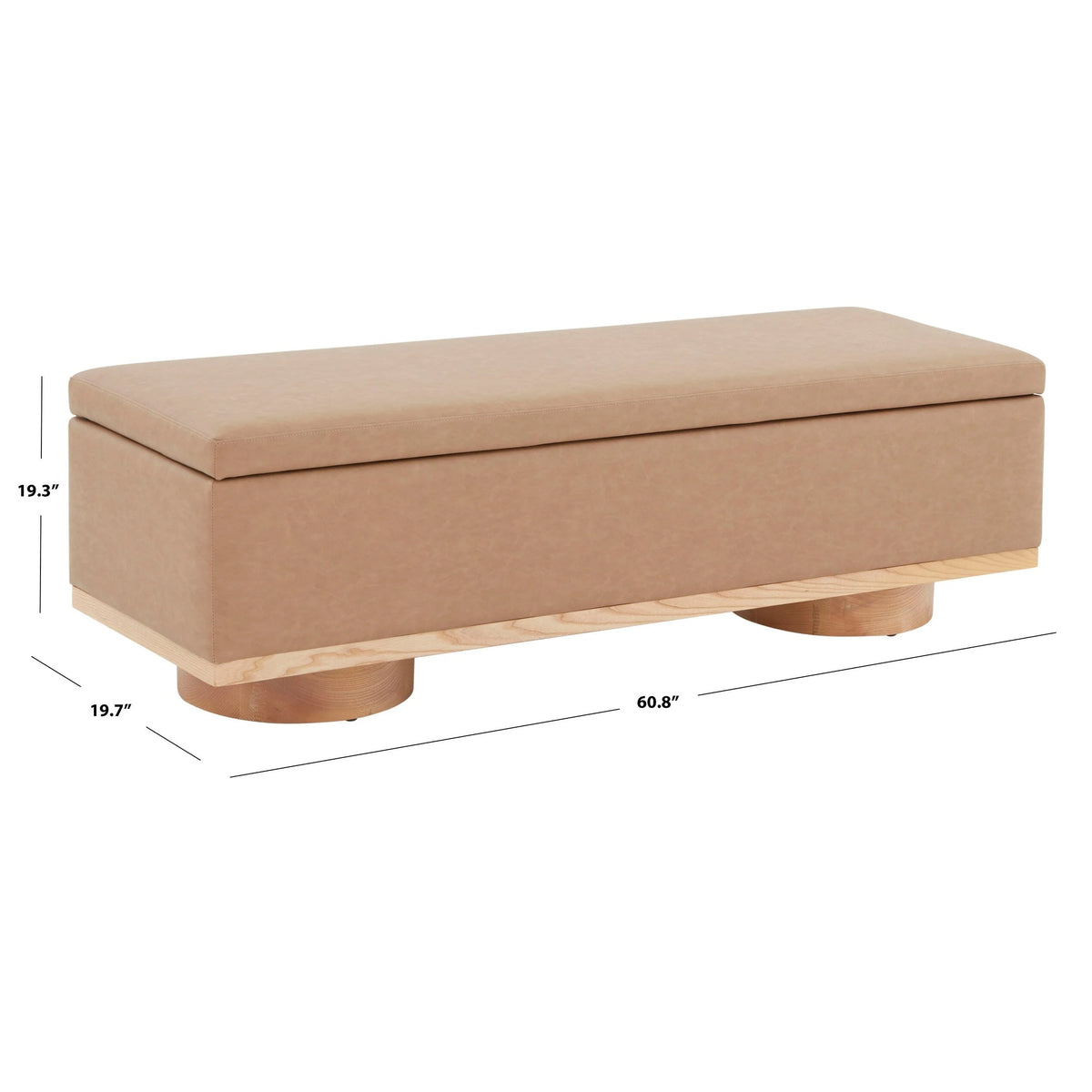 Banc de rangement Sunneva Boucle SAFAVIEH Couture - 61 po L x 20 po P x 19 po H - 61Lx20Px19H