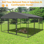 Grande niche extérieure pour chien L 118 x P 118 x H 70, enclos pour chien robuste avec toit étanche