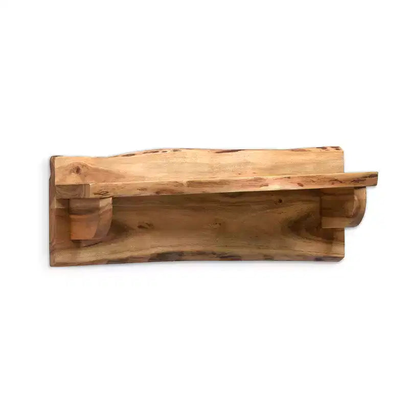 Tablette de cheminée en bois massif Live Edge Alpine Brun Naturel - Meubles Alaterre
