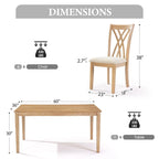 Ensemble table de salle à manger avec 6 chaises, ensemble table et chaises de salle à manger modernes, 1 table et 6 chaises, antidérapant, parfait pour 4 à 6 personnes