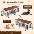 71 Meubles de cage pour chien - Niche double avec séparateur, niche en bois et meuble TV pour grands chiens