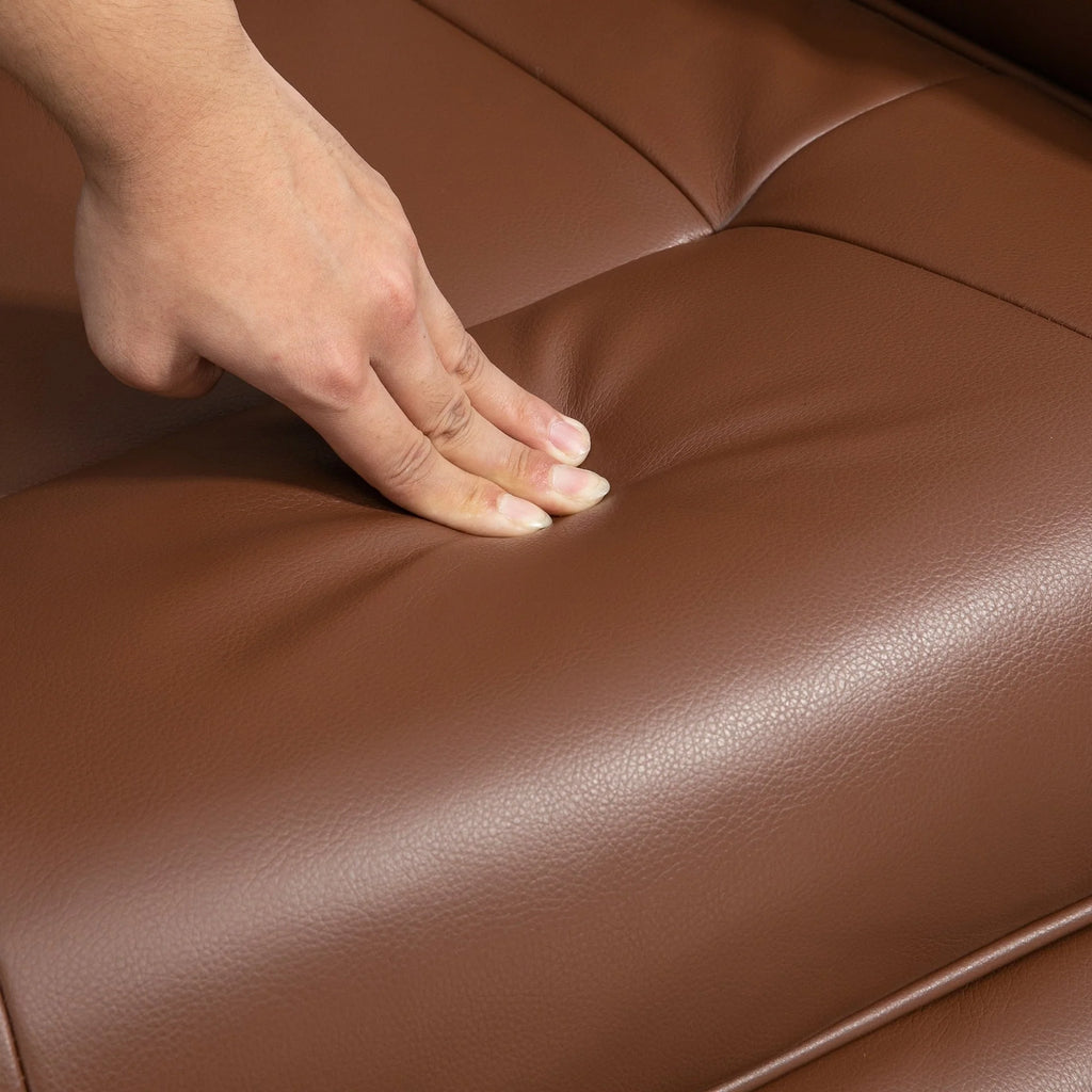 Fauteuil inclinable manuel pivotant en similicuir HomCom avec repose-pieds confortable et relaxant