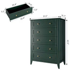 Commode à 5 tiroirs pour chambre à coucher, commode haute en bois avec rangement profond, commode moderne pour entrée et couloir