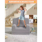Canapé et fauteuil pour enfants 2-en-1 – Sofa en mousse pliable pour tout-petits