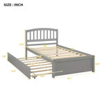 Lit plateforme double Whisen Elegant Design avec lit gigogne