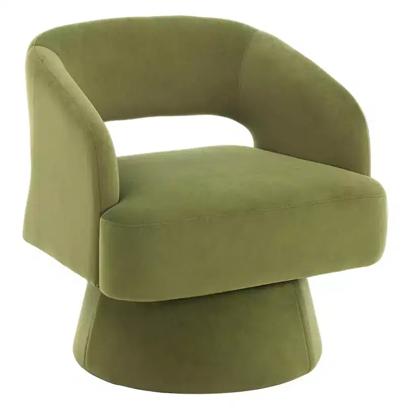 Fauteuil pivotant - Fauteuil moderne rembourré avec dossier rayé et rembourrage moelleux, chaise longue ronde pour salon, chambre à coucher (1 pièce)