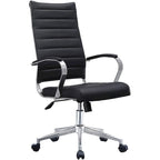 Chaise de bureau moderne haute avec dossier haut, en similicuir PU, pivotante, inclinable, réglable, avec coussin, modèle de designer, pour dirigeant