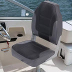 Lot de 2 sièges de bateau pliants à dossier bas – Coussin élastique épais 48x42 cm, sièges de bateau étanches pour Bass Tracker et bateaux de tourisme