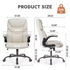 Chaise de bureau ergonomique TUYOHW avec accoudoirs relevables réglables, chaise d'ordinateur pivotante avec soutien lombaire et base en métal, chaise Criss Cross pour la maison