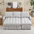 Canapé-lit d'angle escamotable en chenille 78,75 po avec ports de chargement