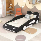 Lit Plateforme Jumeau Whisen au Design Cool en Forme de Voiture de Course avec Roues