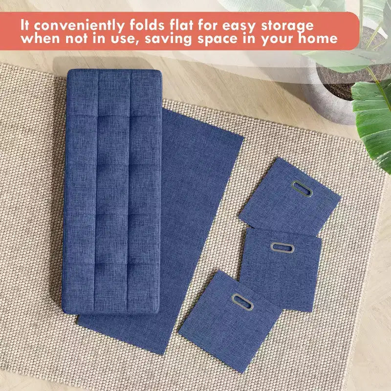 Banc de rangement pliant Ornavo Home de 101,6 cm avec tiroirs, parfait pour le salon, la chambre et l'entrée