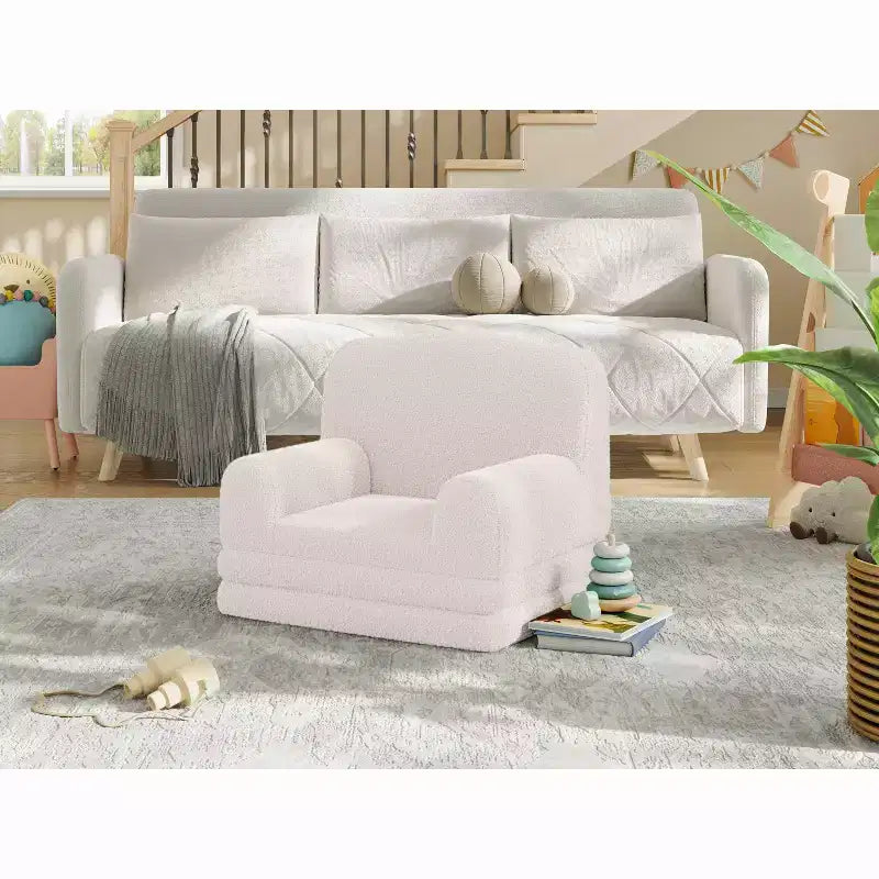 Canapé et fauteuil pour enfants 2-en-1 – Sofa en mousse pliable pour tout-petits