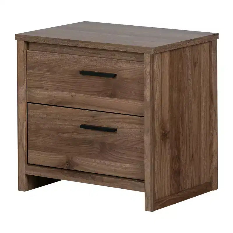 Table de chevet 2 tiroirs Tao Noyer naturel - South Shore