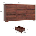 Commode en bois à 9 tiroirs, longue commode de rangement, commode moderne, pour chambre à coucher, salon