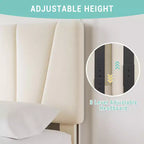 Lit Queen Size avec tête de lit réglable et 4 tiroirs de rangement, cadre de lit plateforme rembourré doux avec support à lattes en bois