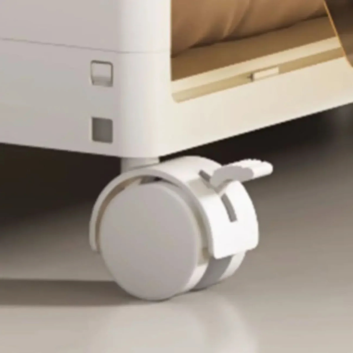Meuble à chaussures blanc en plastique avec abattant et roulettes pour couloir