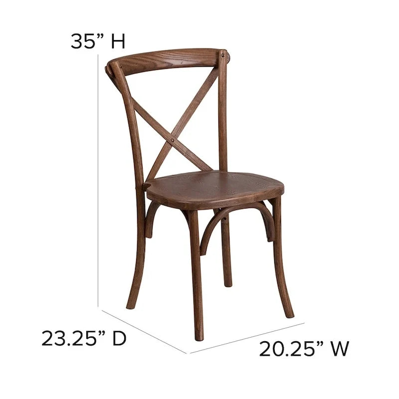 Ensemble table de ferme rustique pliante 8' x 40 avec 10 chaises à dossier croisé et coussins