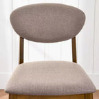 Ensemble de 2 tabourets de bar hauteur comptoir en bois et tissu d'inspiration Mid-Century Modern