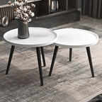 Table d'appoint ronde en bois blanc pour le salon