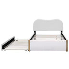 Cadre de lit plateforme rembourré pleine/double avec lit gigogne double – HABITRIO