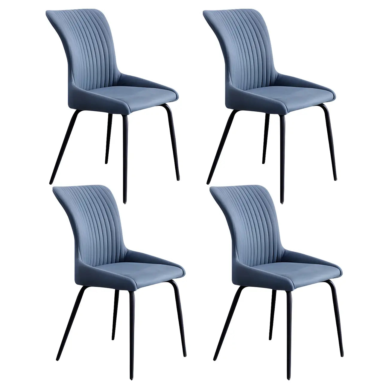 Chaises de salle à manger sans accoudoirs gris foncé industrielles